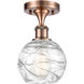 Ballston Small Deco Swirl 1 Light 6 inch Antique Copper Semi-Flush Mount Ceiling Light, Ballston