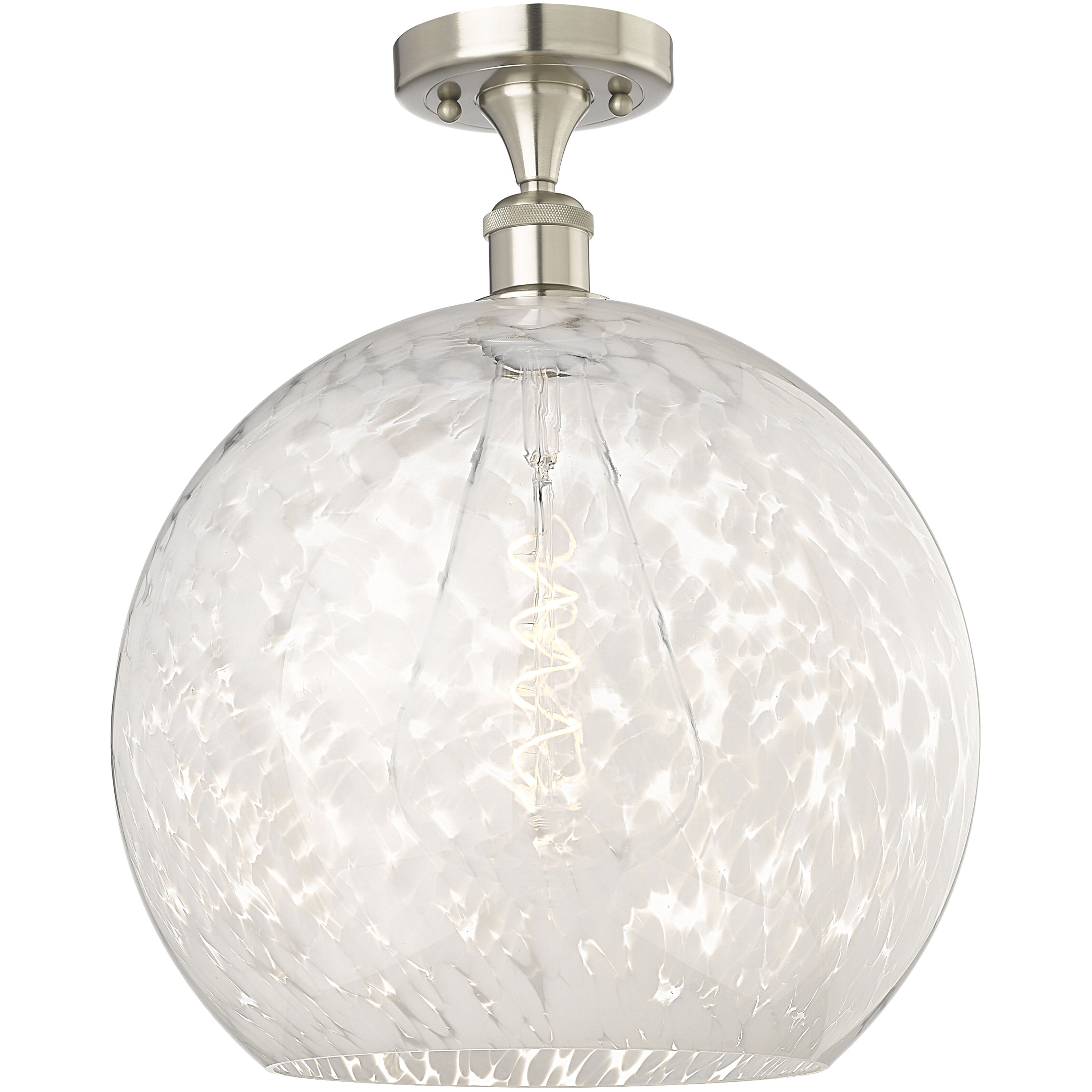 Ballston White Mouchette 1 Light 13.75 inch Semi-Flush Mount