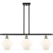 Ballston Cindyrella 3 Light 36 inch Black Antique Brass Island Light Ceiling Light in Incandescent, Matte White Glass
