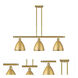 Ballston Dome 3 Light 36 inch Satin Gold Island Light Ceiling Light