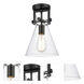 Restoration Newton 1 Light 8 inch Matte Black Flush Mount Ceiling Light, Restoration
