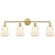 Luna 4 Light 40 inch Satin Brass Bath Vanity Light Wall Light