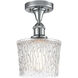 Edison Niagra 1 Light 7 inch Polished Chrome Semi-Flush Mount Ceiling Light