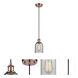 Ballston Caledonia 1 Light 5 inch Antique Copper Mini Pendant Ceiling Light in Charcoal Glass, Ballston