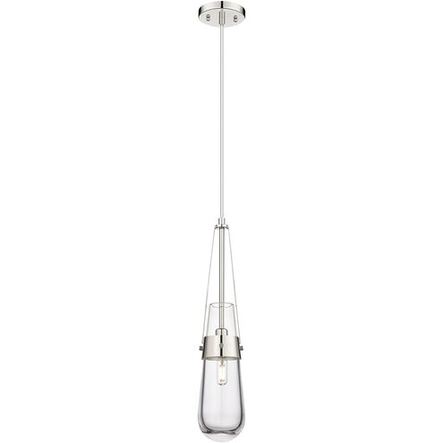 Downtown Urban Milan 1 Light 4.38 inch Polished Nickel Pendant Ceiling Light in Clear