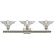 Ballston Orwell 3 Light 26 inch Brushed Satin Nickel Bath Vanity Light Wall Light in Clear Glass, Ballston