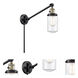 Dover 30 inch 60.00 watt Black Antique Brass Swing Arm Wall Light, Franklin Restoration