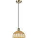 Ballston Bristol Natural II 1 Light 9 inch Antique Brass Mini Pendant Ceiling Light