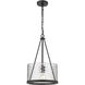 Marissa 1 Light 12 inch Matte Black Mini Pendant Ceiling Light in Clear Basket Weave Glass