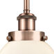 Ballston Beacon 1 Light 6 inch Antique Copper Pendant Ceiling Light in Matte White Glass