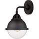 Nouveau 2 Hampden 1 Light 7.25 inch Matte Black Sconce Wall Light in Clear Glass