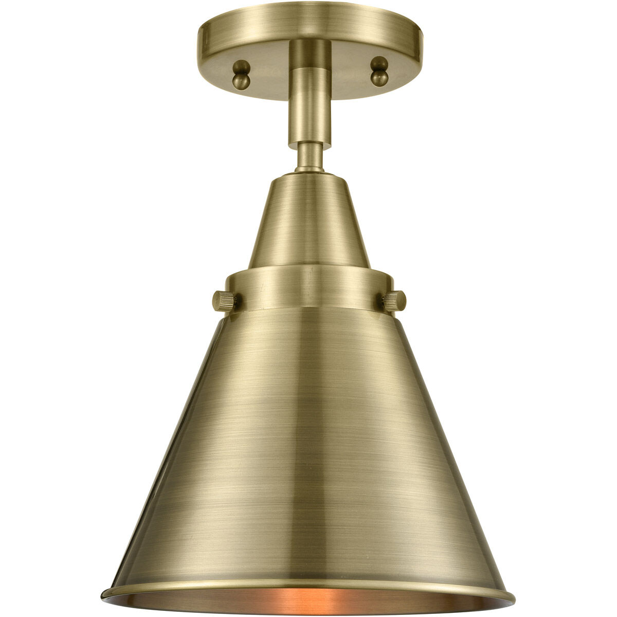 Franklin Restoration Appalachian 1 Light 8 inch Antique Brass Flush Mount Ceiling Light