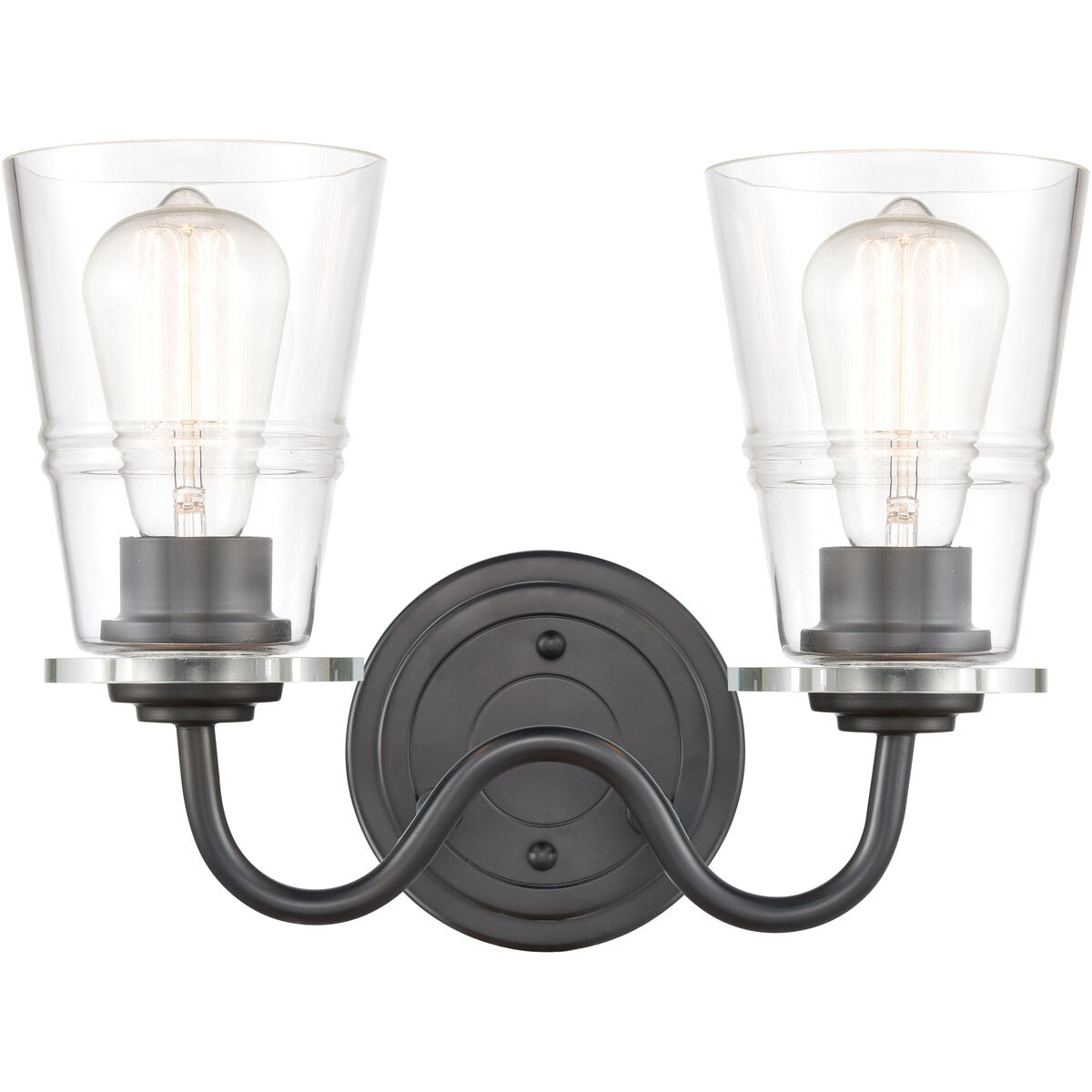 Scarlett 2 Light 14 inch Matte Black Bath Vanity Light Wall Light