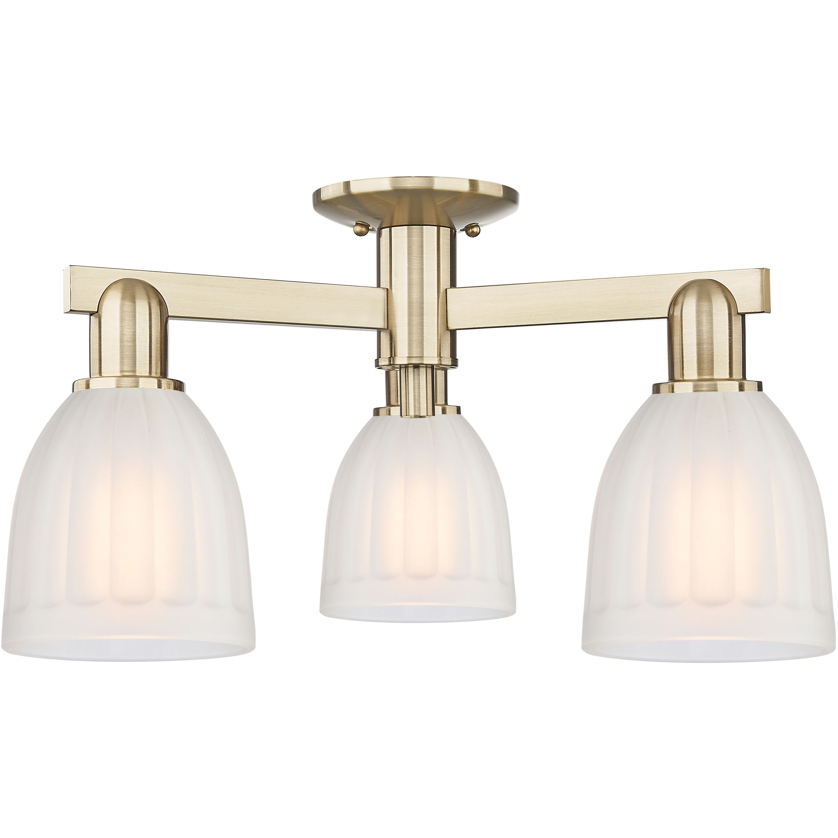 Arcadia Brookfield 3 Light 23.25 inch Champagne Bronze Semi-Flush Mount Ceiling Light