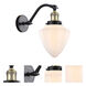 Franklin Restoration Bullet 1 Light 7 inch Black Antique Brass Sconce Wall Light in Matte White Glass