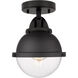 Nouveau 2 Hampden LED 7.25 inch Brushed Brass Semi-Flush Mount Ceiling Light in Seedy Glass