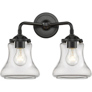 Nouveau Bellmont 2 Light 14 inch Oil Rubbed Bronze Bath Vanity Light Wall Light in Clear Glass, Nouveau