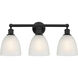 Edison Castile 3 Light 24 inch Matte Black Bath Vanity Light Wall Light in White