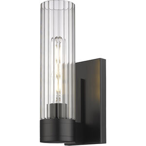 Empire 1 Light 3.13 inch Matte Black Sconce Wall Light in Clear Glass