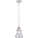Nouveau 2 Bellmont LED 6 inch Polished Chrome Mini Pendant Ceiling Light in Seedy Glass