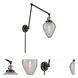 Geneseo 30 inch 3.50 watt Black Antique Brass Swing Arm Wall Light, Franklin Restoration