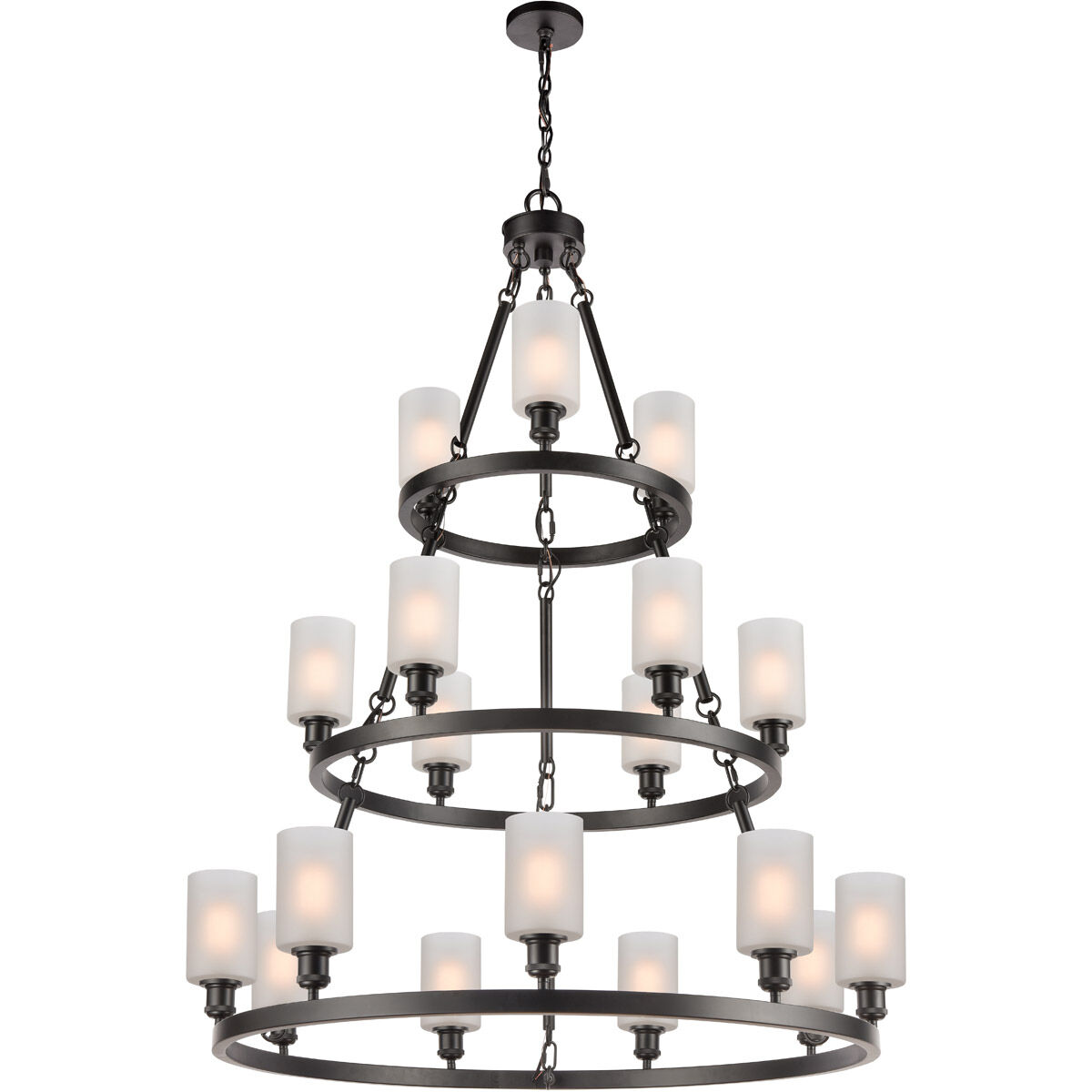Ballston Saloon 18 Light 40 inch Matte Black Chandelier Ceiling Light in Incandescent, Matte White Glass, Ballston