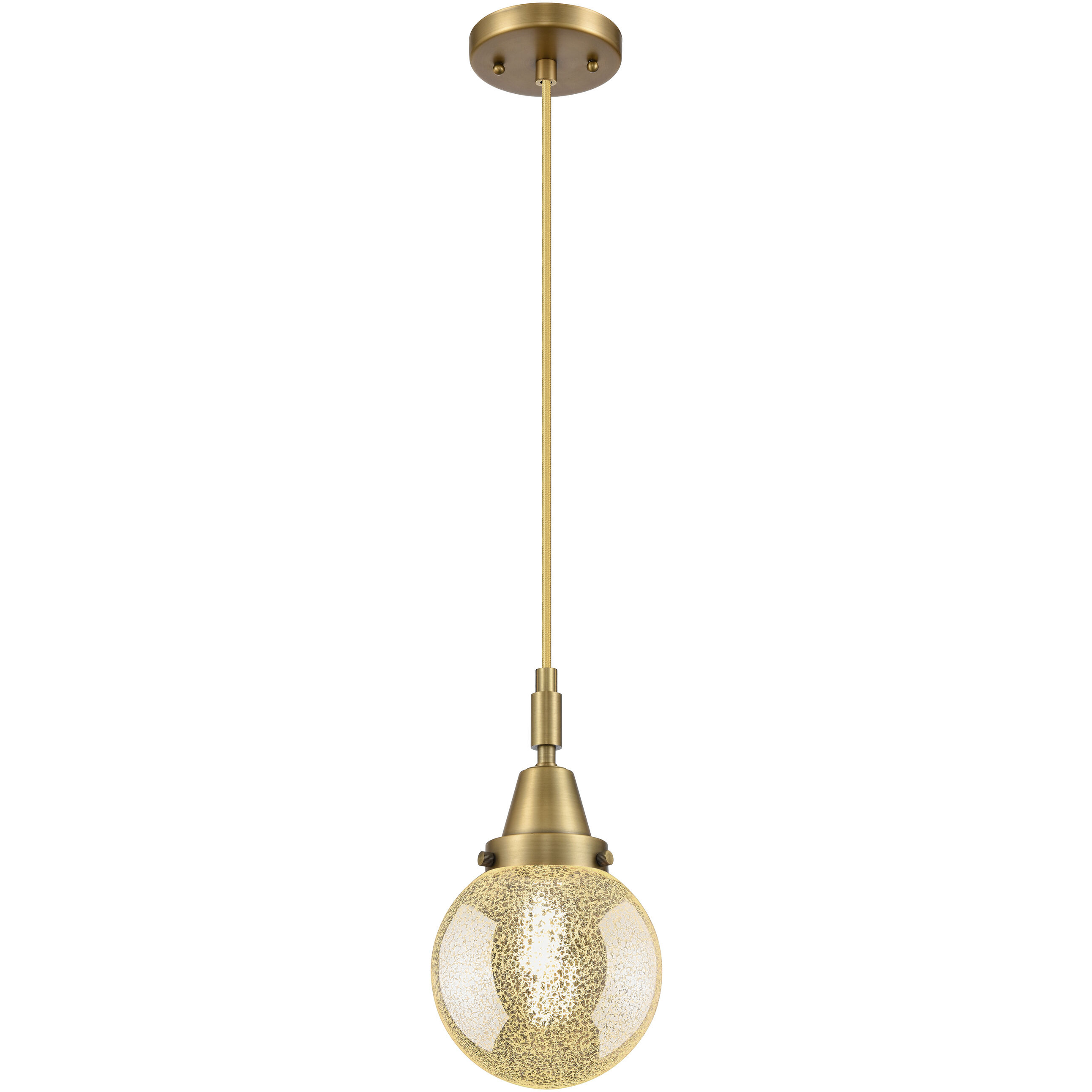 Beacon 1 Light 6 inch Brushed Brass Mini Pendant Ceiling Light in Mercury Glass