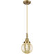 Beacon 1 Light 6 inch Brushed Brass Mini Pendant Ceiling Light in Mercury Glass