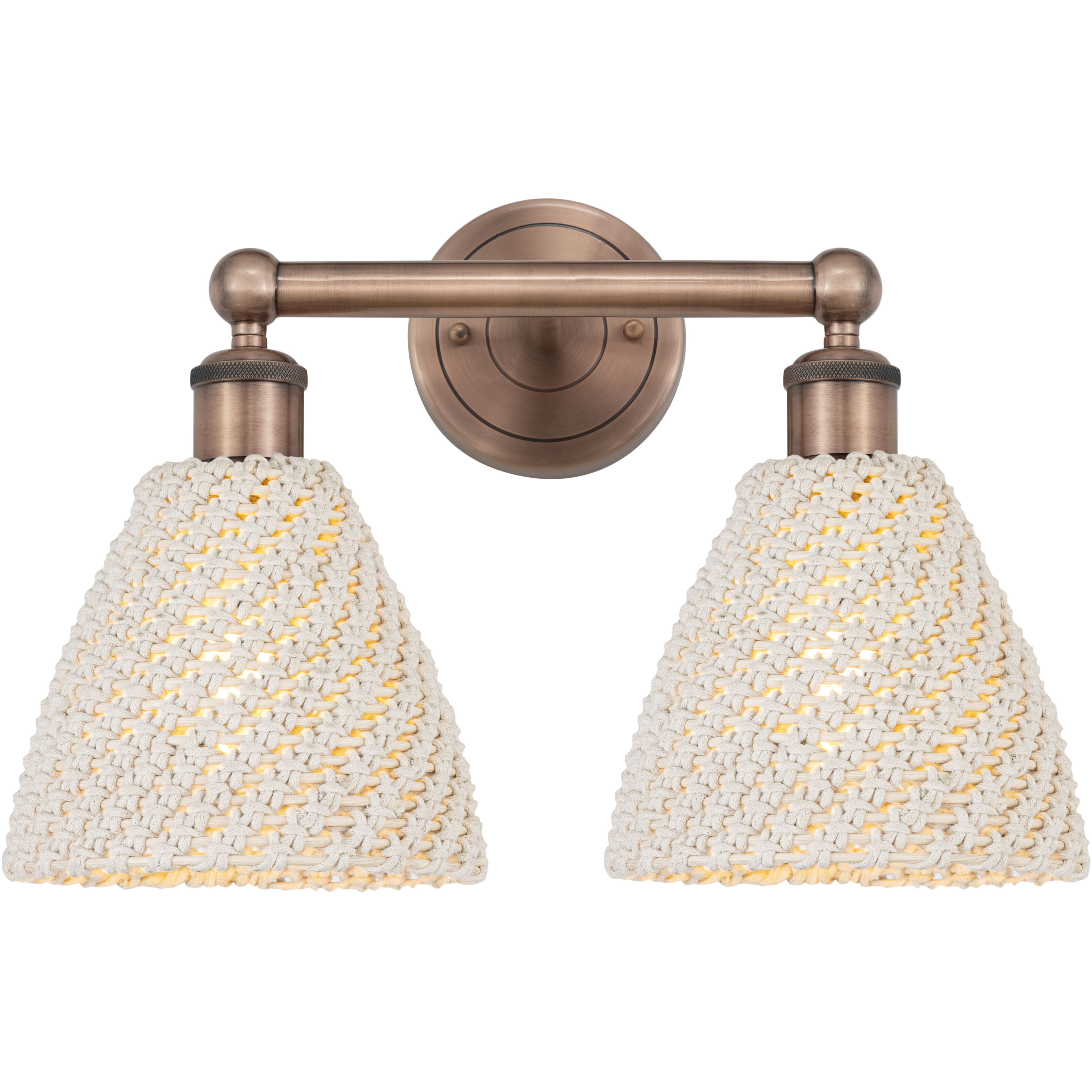 Edison Bristol Natural 2 Light 16.5 inch Antique Copper Bath Vanity Light Wall Light