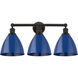 Edison Plymouth Dome 3 Light 26 inch Oil Rubbed Bronze Bath Vanity Light Wall Light in Blue