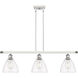 Ballston Ballston Dome LED 36 inch White and Polished Chrome Island Light Ceiling Light in Clear Glass