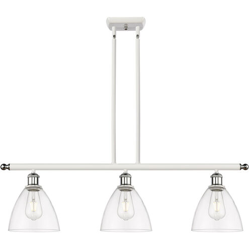 Ballston Ballston Dome LED 36 inch White and Polished Chrome Island Light Ceiling Light in Clear Glass