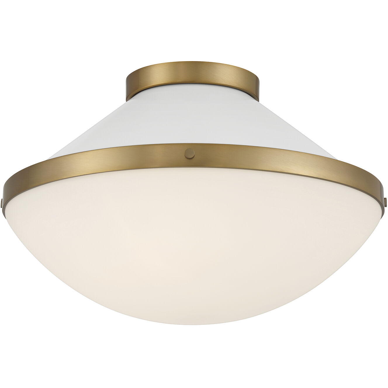 Xander 2 Light 16.25 inch Vibrant Gold Flush Ceiling Light in Vibrant Gold and White