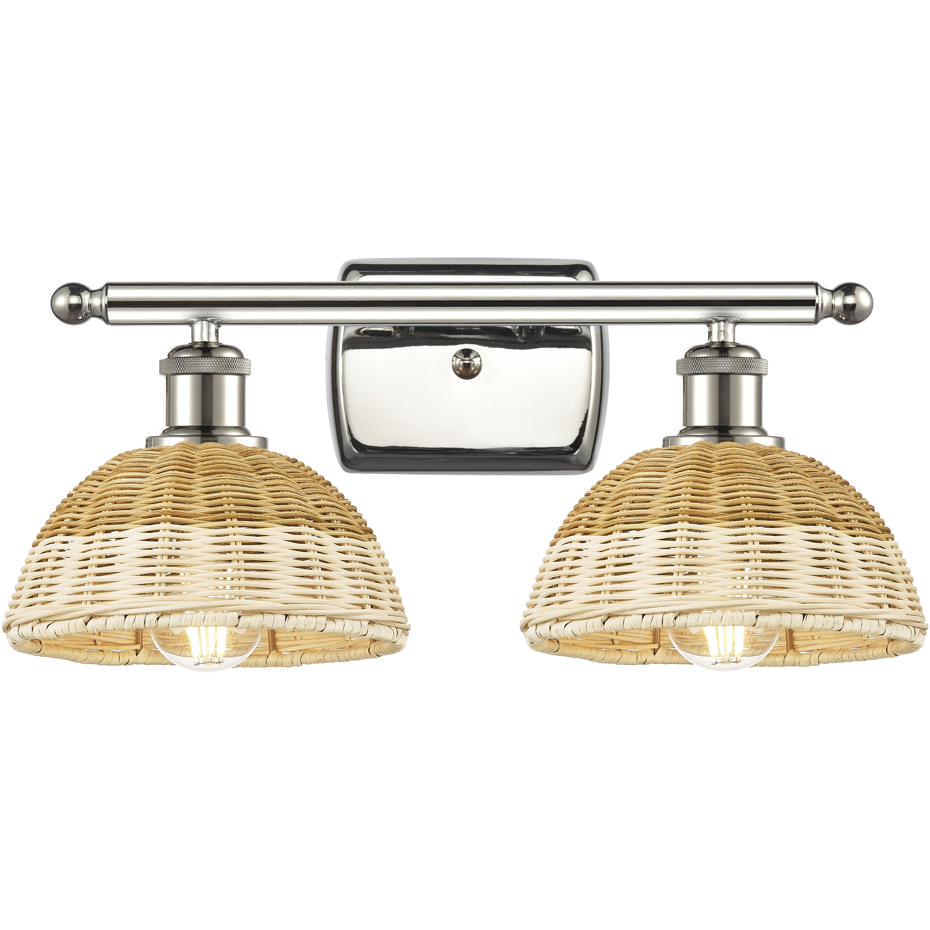 Ballston Bristol Natural II 2 Light 17.5 inch Polished Nickel Bath Vanity Light Wall Light