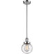 Franklin Restoration Beacon LED 6 inch Polished Chrome Mini Pendant Ceiling Light in Seedy Glass, Franklin Restoration