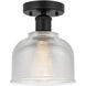 Dayton 1 Light 5.5 inch Matte Black Semi-Flush Mount Ceiling Light