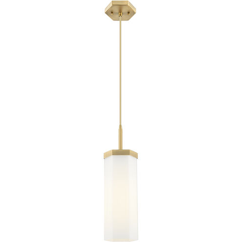 Downtown Urban Blakeley 1 Light 5 inch Brushed Brass Pendant Ceiling Light in Matte White