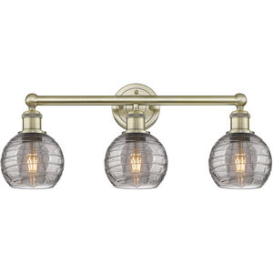 Edison Athens Deco Swirl 3 Light 23.88 inch Antique Brass Bath Vanity Light Wall Light
