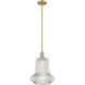 Arcadia Springwater 1 Light 12 inch Brushed Brass Mini Pendant Ceiling Light