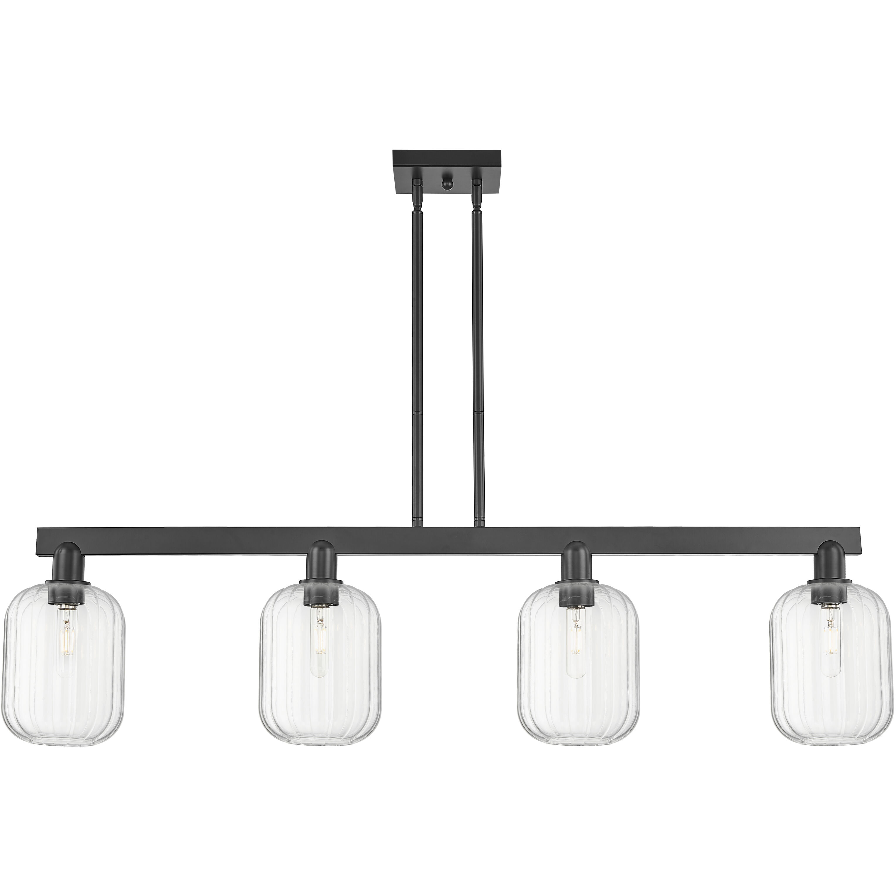 Preston Island Light Ceiling Light in Matte Black, Clear Glass