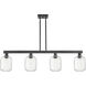 Preston Island Light Ceiling Light in Matte Black, Clear Glass