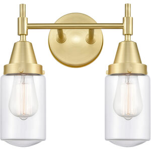 Caden 2 Light 14 inch Satin Brass Bath Vanity Light Wall Light in Clear Glass