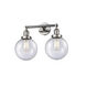 Franklin Restoration Large Beacon LED 19 inch Polished Nickel Bath Vanity Light Wall Light in Seedy Glass, Franklin Restoration