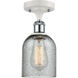 Ballston Caledonia LED 5 inch White and Polished Chrome Semi-Flush Mount Ceiling Light in Charcoal Glass, Ballston