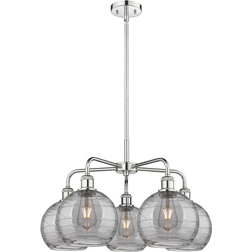 Ballston Athens Deco Swirl 5 Light 26 inch Polished Chrome Stem Hung Chandelier Ceiling Light