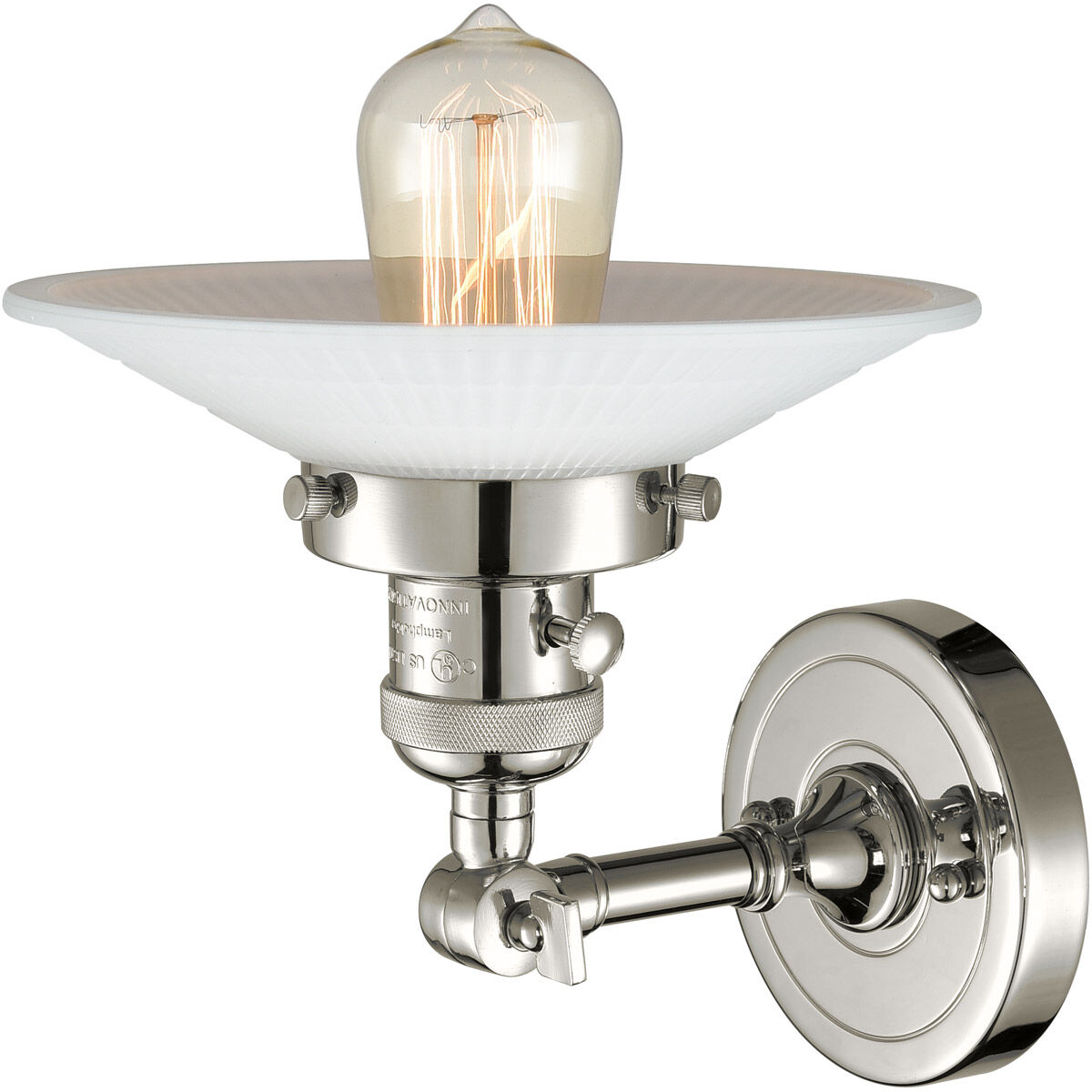 Franklin Restoration Halophane LED 9 inch Polished Nickel Sconce Wall Light, Franklin Restoration