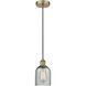 Edison Caledonia LED 5 inch Antique Brass Mini Pendant Ceiling Light