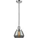 Franklin Restoration Fulton LED 7 inch Polished Chrome Mini Pendant Ceiling Light in Light Smoke Glass, Franklin Restoration