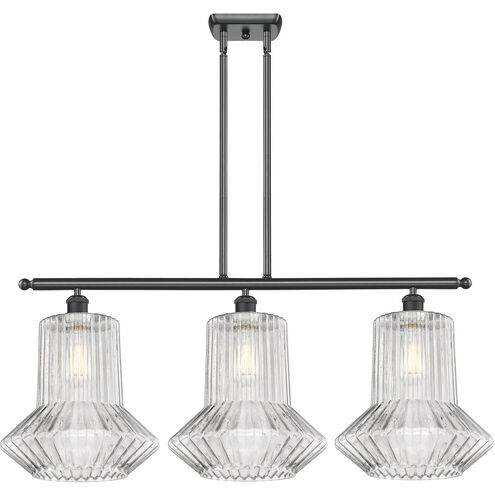 Ballston Springwater 3 Light 36 inch Matte Black Island Light Ceiling Light, Ballston