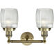 Franklin Restoration Colton 2 Light 16 inch Antique Brass Bath Vanity Light Wall Light in Incandescent, Clear Halophane Glass, Franklin Restoration